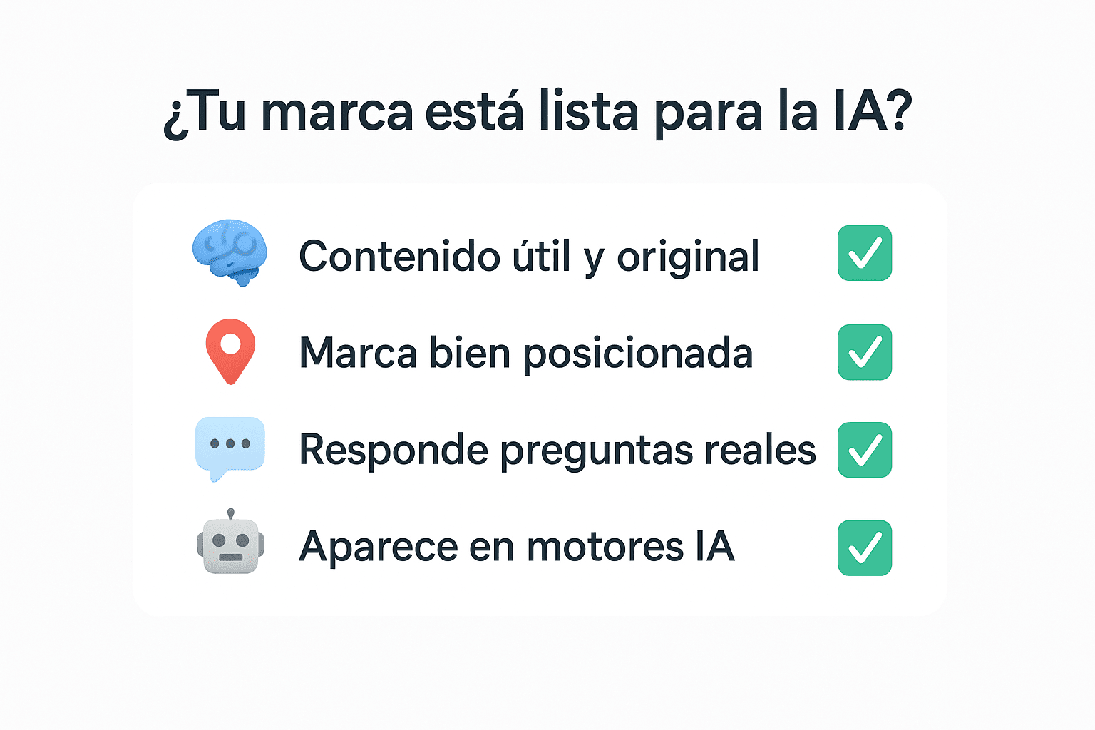 ¿Está tu marca preparada para destacar ante la IA? Lista de criterios para saber si tu marca está optimizada para aparecer en motores de IA
