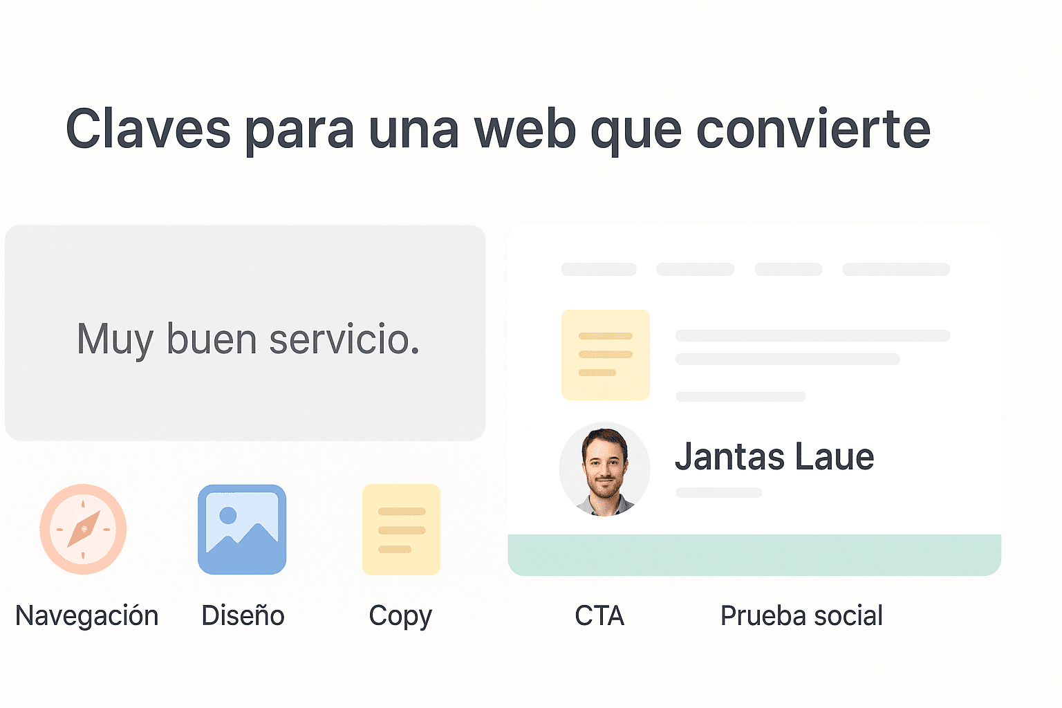 Factores esenciales que transforman una página en una máquina de conversiones Elementos clave de una web que convierte: navegación, diseño, copy y prueba social