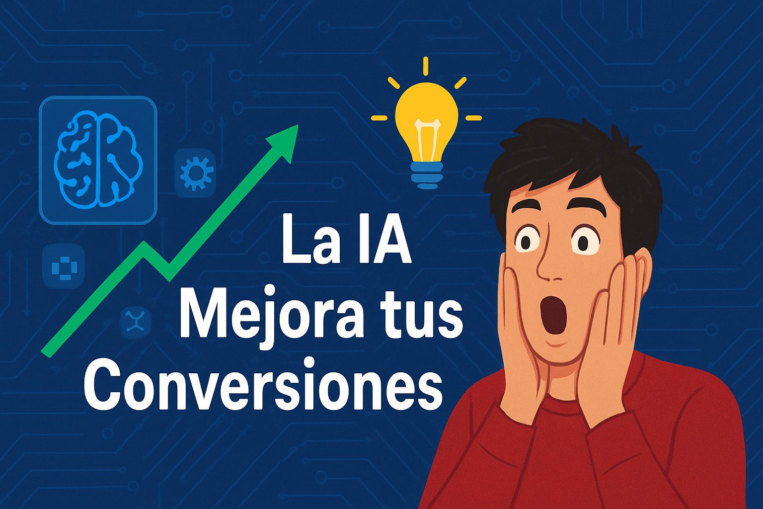 Representación visual de cómo la inteligencia artificial mejora tasas de conversión con análisis predictivo